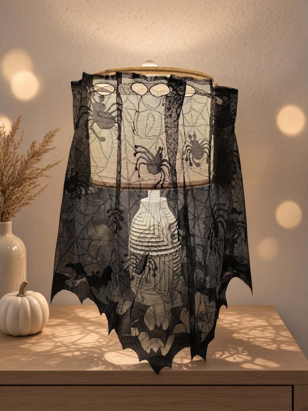 Halloween Lace Curtain Lamp Shade Cover